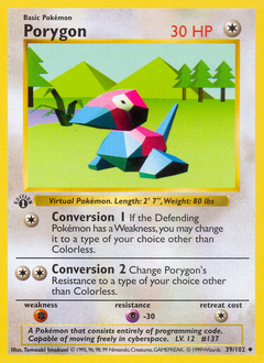 Porygon Base Set Pokemon card