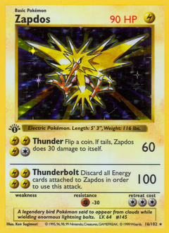 Zapdos Base Set Pokemon card